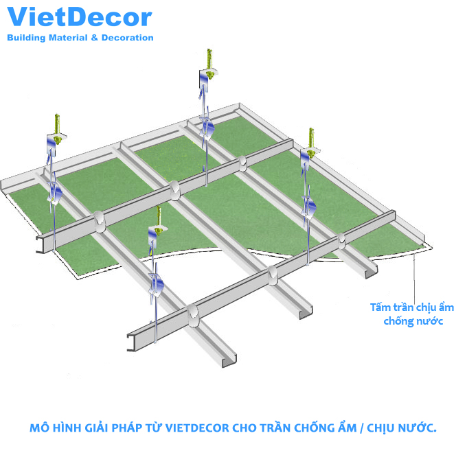 Giải pháp từ VietDecor cho trần thả chống ẩm/ chịu nước